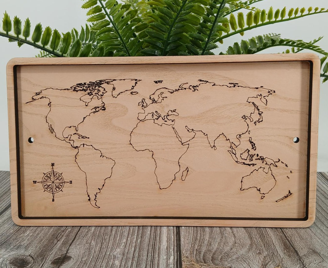 World Map Coin Holder